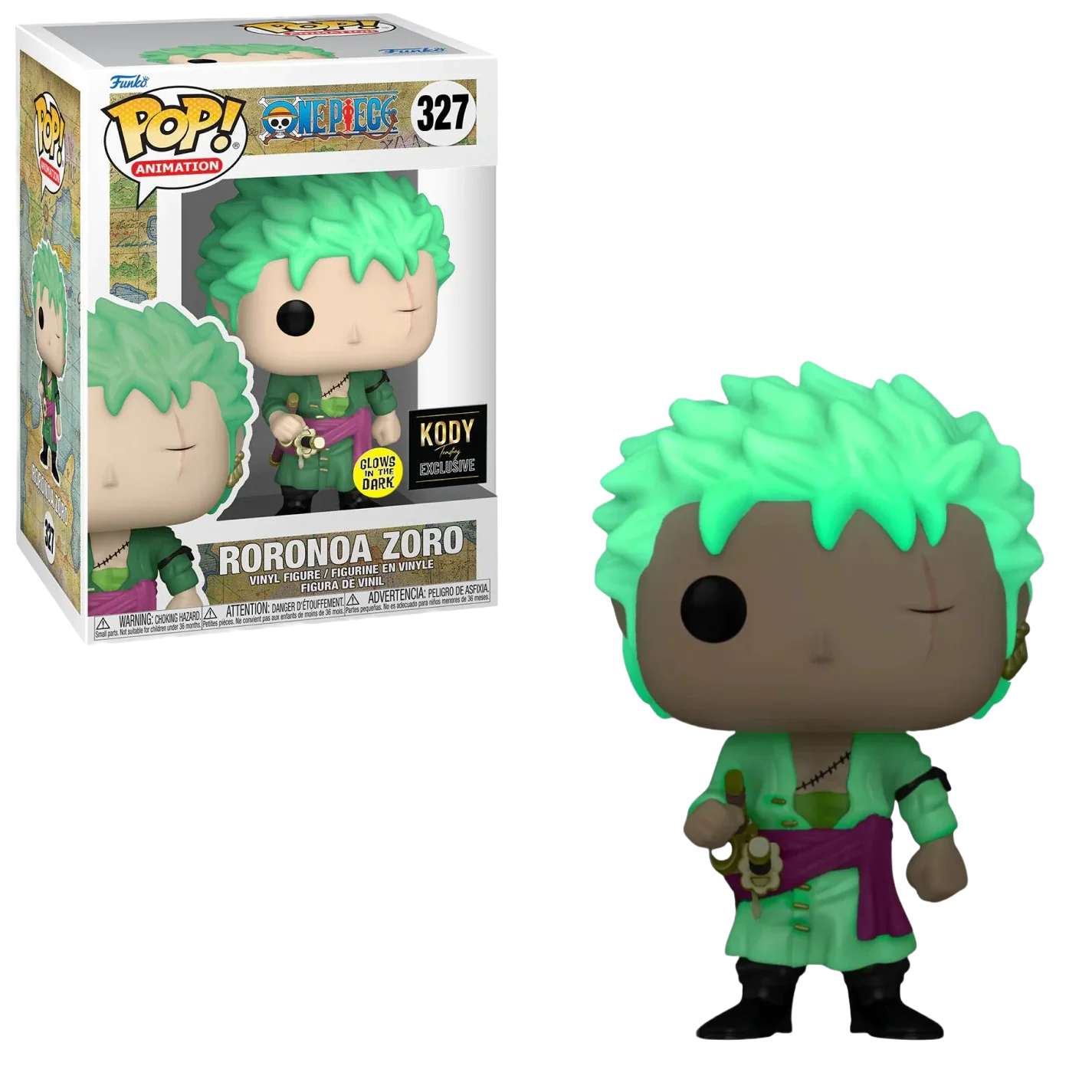 Funko Pop! Animation: One Piece - Roronoa Zoro GITD (Kody Trading Exclusive)