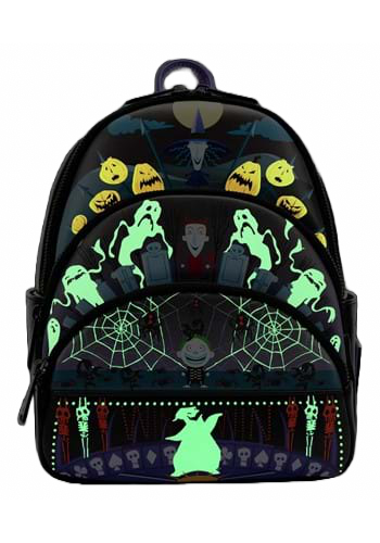 Loungefly: Disney - Nightmare Before Christmas Glow in the Dark (Triple Pocket) Mini Backpack