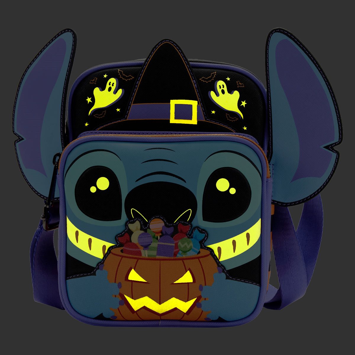 Loungefly Lilo & Stitch: Halloween Stitch Glow in the Dark Crossbody Purse
