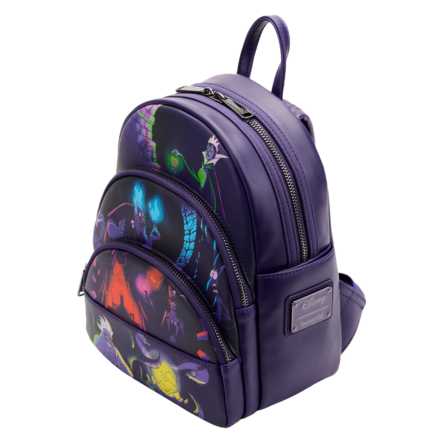 disney villains mini backpack Loungefly: Disney Villains Glow in the Dark (Triple Pocket) Mini Backp – DARCO DTLA