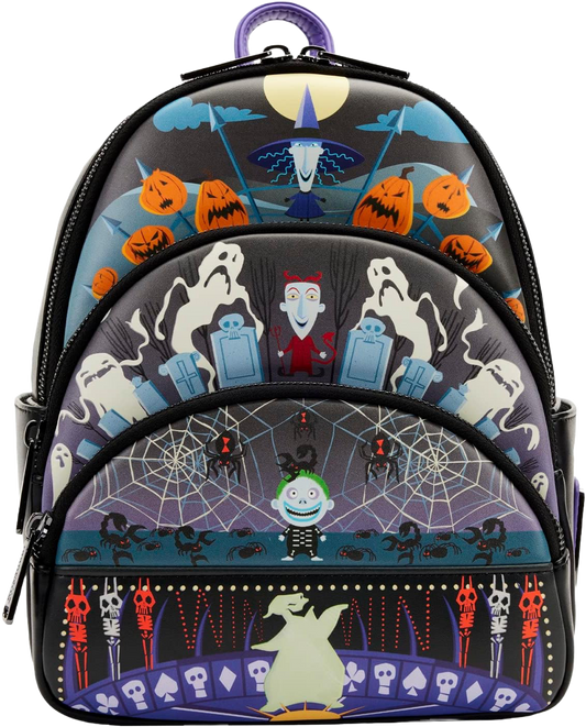 Loungefly: Disney - Nightmare Before Christmas Glow in the Dark (Triple Pocket) Mini Backpack